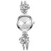 Adjustable Bracelet Watch Quartz Movement Flower Bracelet Watch Retro Diamond Watch  For Women