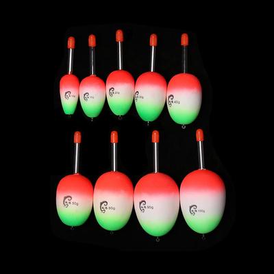 5pcs/set Pêche en Mer Rochers Frappant Queue Dure Flotteurs Ventre EVA Lumineux Flotteurs Flottants10g/15g/20g/30g/40g/50g/80g/90g/100g