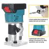 1000W elektrický vyžínač Akumulátorový gravírovací drážkovací ořezávací stroj Router na dřevo s Li-ion baterií pro 18V baterii Modrá