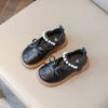 New Girls Princess Leather Shoes Sweet Bowtie Children Causal Mary Jane Shoes Fashion Kids Pearl Cut-outs Flat Shoes Breathable
