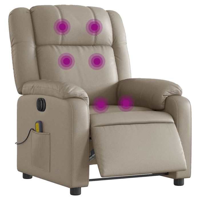 VidaXL Fauteuil de massage inclinable électrique cappuccino similicuir 3205149