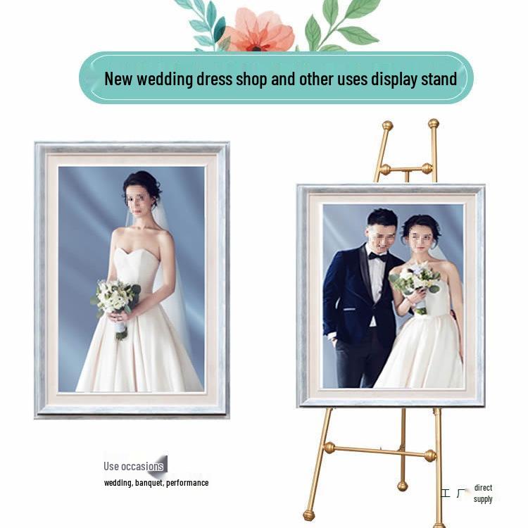 European-Style Wrought Iron Easel Floor Stand for Photos and Posters