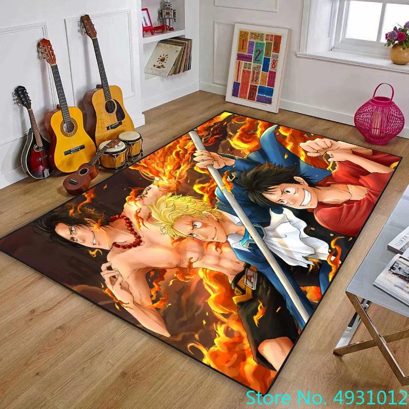 Creative 3D Carpet One Piece Luffy Shanks Anime Print Living Room Bedroom Decoration Rug Kids Children Anti Slip Crawling Mat