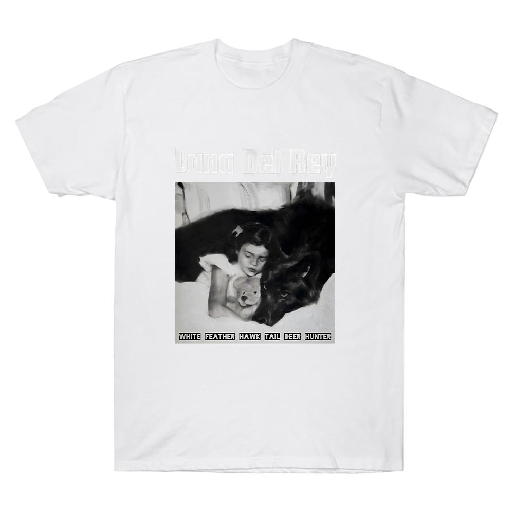 White Feather Hawk Tail Deer Hunter Lana Del Rey TShirt Gift Apparel Short Sleeve High Quality Cotton T Shirts Unisex Soft Tees