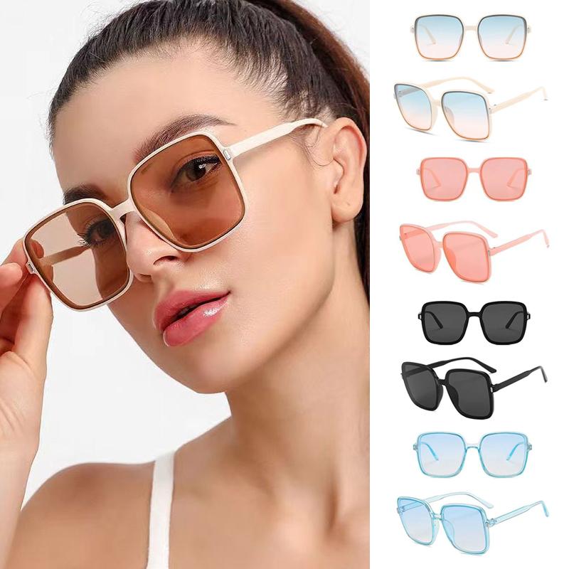 Gradient Eyeglasses Ladies Uv Protection Shades Sunglasses Simple Women Big Square Glasses