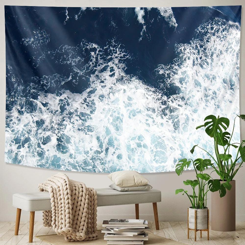 

Морской пейзаж Домашнее искусство Настенная роспись Украшения для дома Гобелен Гобелен для офиса Гостиная 100x75cm