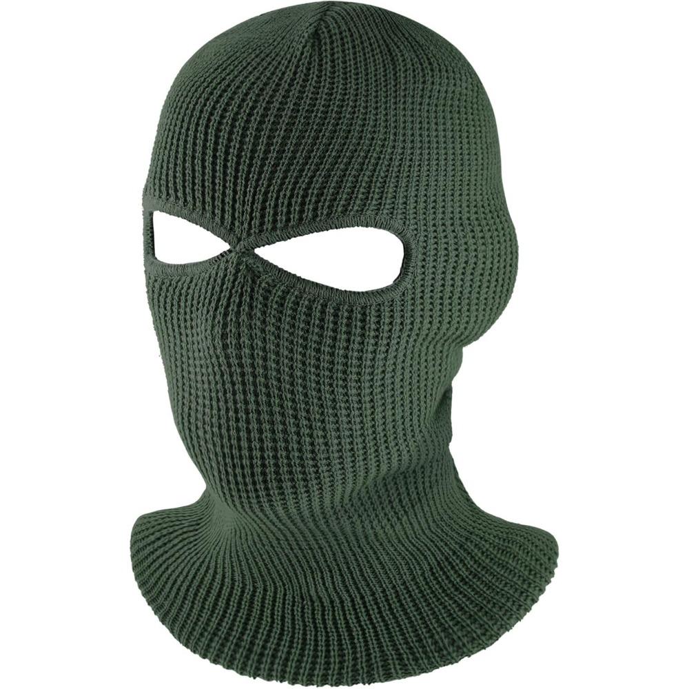 3-Hole Knitted Full Face Cover Ski Mask, Adult Winter Balaclava Warm Knit Full Face Mask for Outdoor Sports