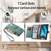 For Xiaomi Redmi Note 14 Pro 5G/Poco X7 5G Case RFID Blocking Zipper Pocket Leather Wallet Phone Cover with Strap