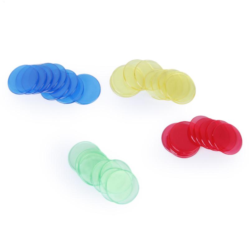 4 Colors Bingo Games Chips Markers for Cards Game Plastic 3/4 Inch Pack of 100