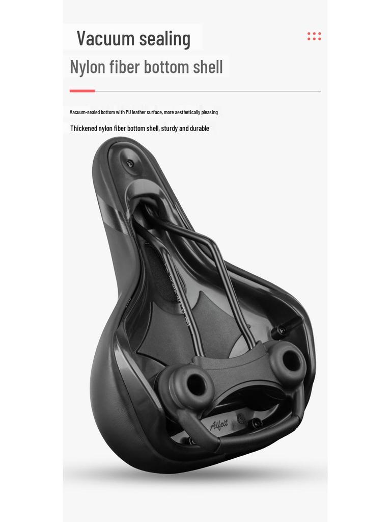 Comfort Plus Mountain Bike Saddle: Wide, Thickened with Handle and Groove
