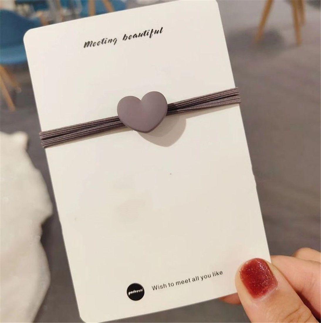 

Милые аксессуары для волос для девочек Кольцо для волос в форме сердца Высокоэластичная резинка для волос Grey