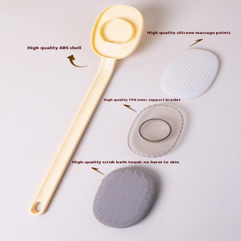 Bath Soft Back Scrubber Brush Bath Shower Scrubbing Brush With Handle Exfoliating Scrub Skin Massager Bath Supplies