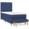 Box Spring Bed with Mattress Blue 90 x 200 cm Fabric