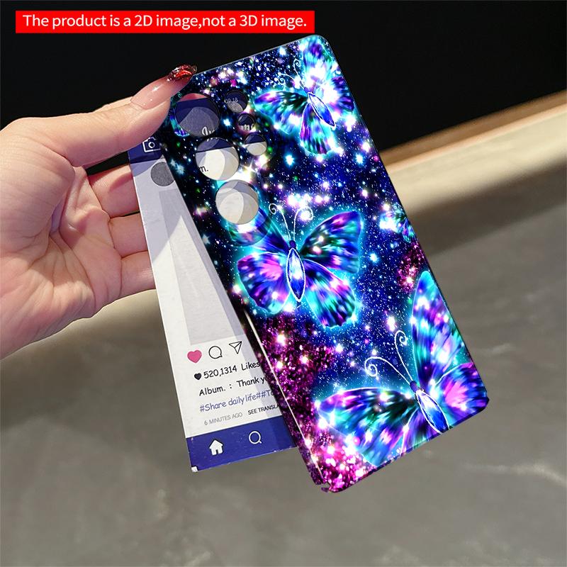 2DFlat Samsung Phone Case Cosmic Butterfly Glitter Galaxy Phone Case Applicable To Galaxy S23 S24 S25ULTRA S26 A12 A14 A15 A16 A54 A55