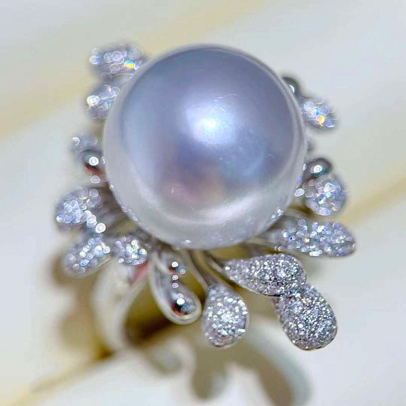 2026 New Shiny Pearl Luster Three-dimensional Ring for Women s High-end Fashion, Elegant High-end Zircon Accessories 10