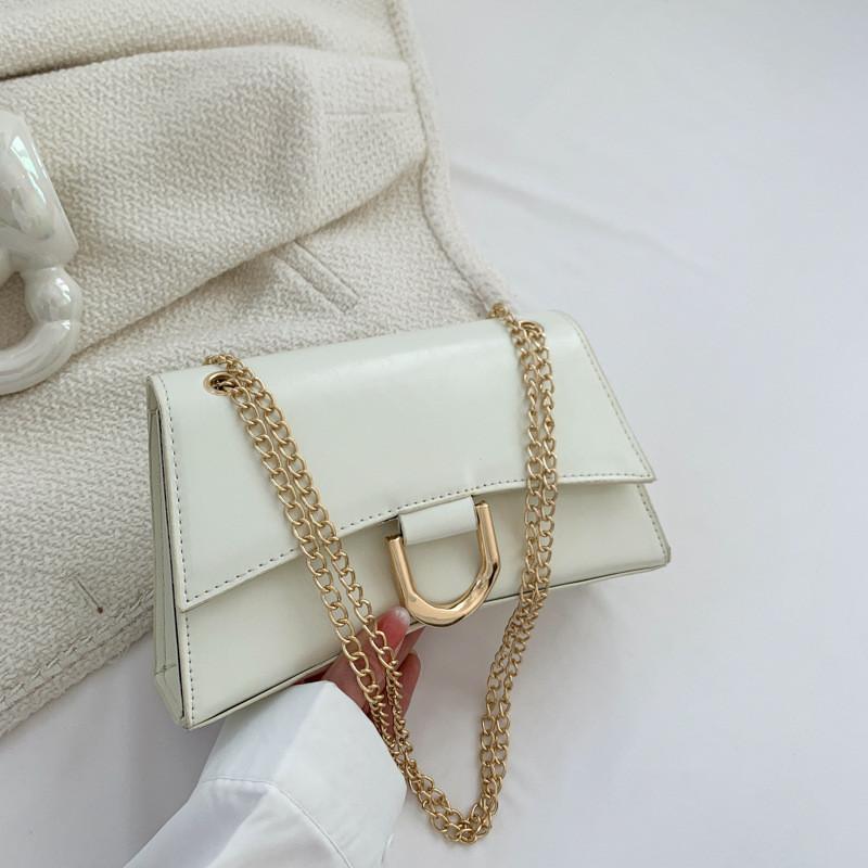 Chain Crossbody Bag Women 2023 Summer New Fashion Bag Women Simple Shoulder Bag Street Trendy Pu Material Small Square Bag