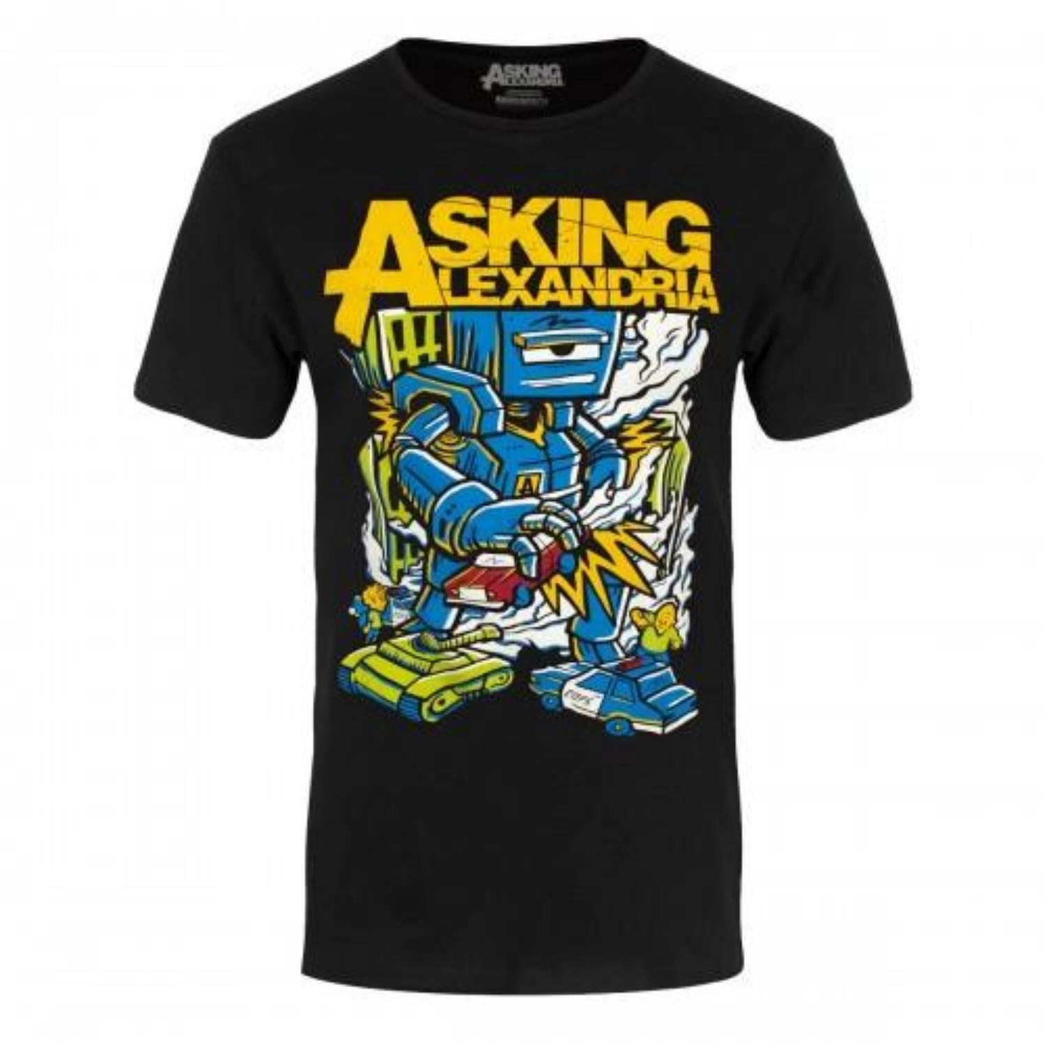 Asking Alexandria Unisex Adult Killer Robot T-Shirt S чёрный