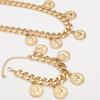 Tooxika Vintage Metal Coin Pendant Tassel Necklace Fashion Queen Image Collarbone Chain