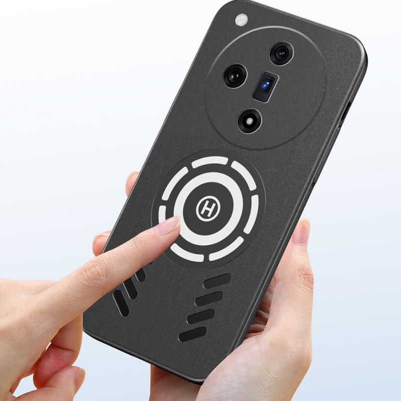 For Oppo Find X7 X3 X6 X5 Pro Ultra Rock Sand Ice Magnetic Heat Dissipation Matte Anti-fingerprint PC Case Breathable Cooling Cover Shell