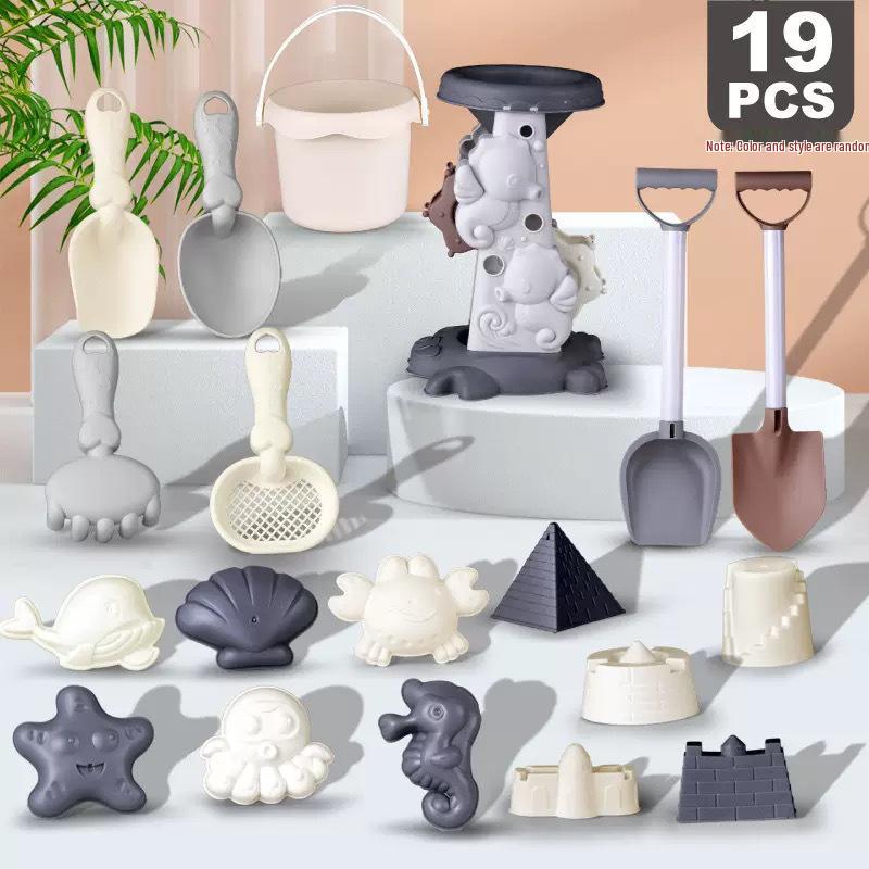 Interactive Educational Beach Toy Set: Ocean Sand Molds, Sprinkler, Shovel, Sand Timer, and Water Play Kit