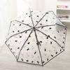 Japanese Style Manually Transparent Umbrella Three-Fold Sakura Folding Umbrella Cat Photographing Prop Rain Umbrella Raining