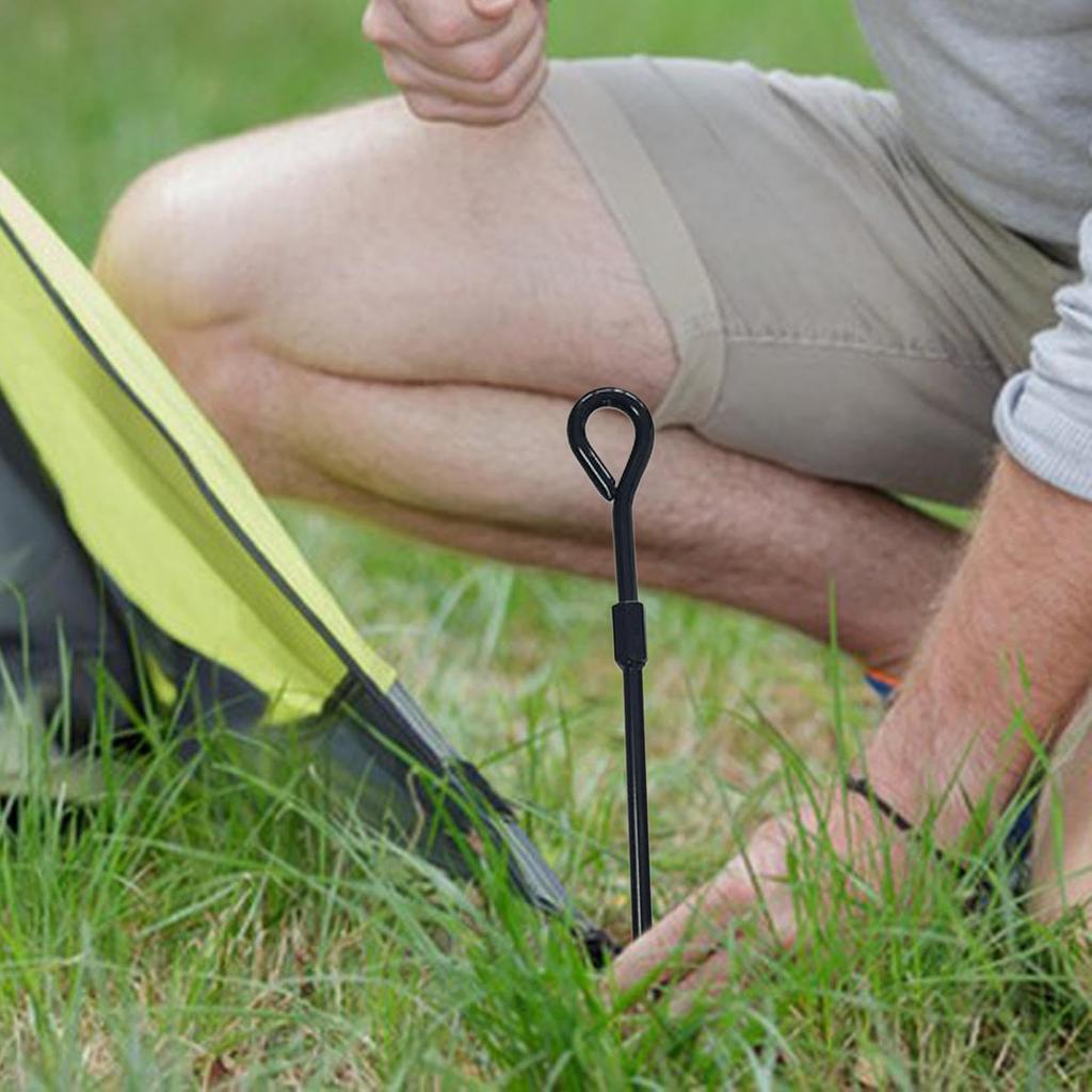 MERIGLARE 4x Screw-in Ground Anchors, Heavy-Duty Equipment for Tent Pegs, Tent Stakes, Sheds, Hiking, Swings, Canopies, and Carpentry