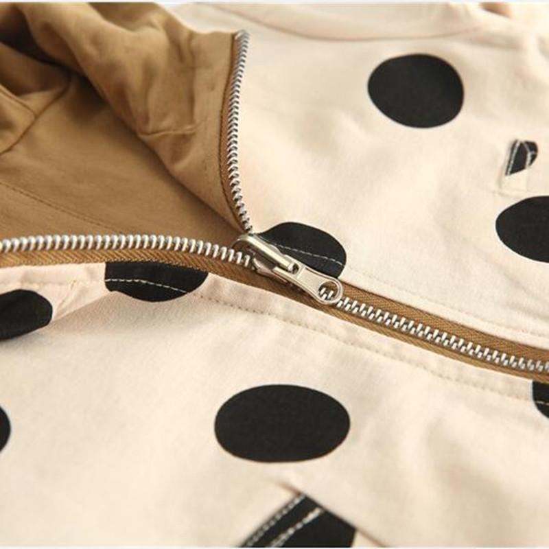 New Kids Windbreaker Coat Jackets Baby Girls Polka Dot Hooded Outwear Baby Girls Coats Jacket Clothing Children Clothes Tops