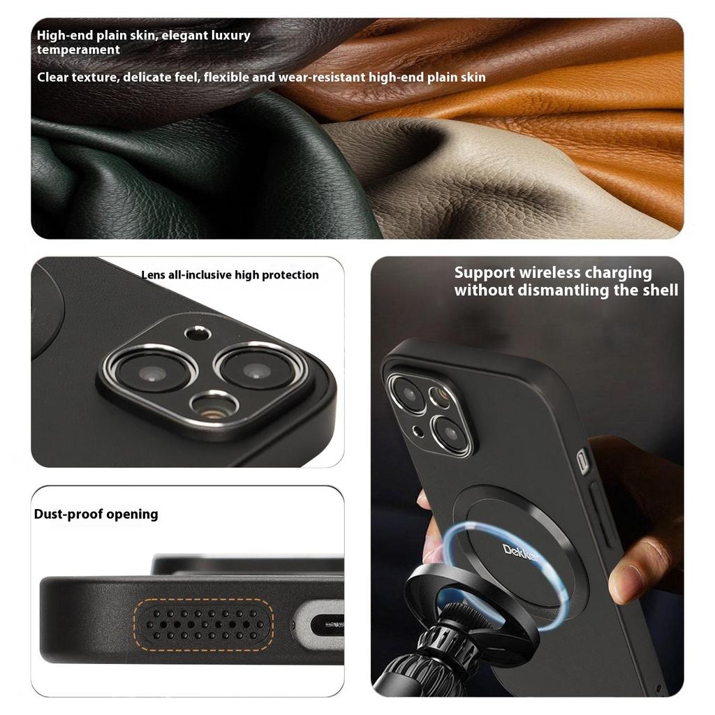 DEKKER For iPhone 15 Case Compatible with MagSafe PU+TPU Phone Back Cover