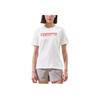 Letter Logo Round Neck Pullover Skin-Friendly Outdoor Breathable Short Sleeve Regular T-Shirt Women Tops White XR4400-102