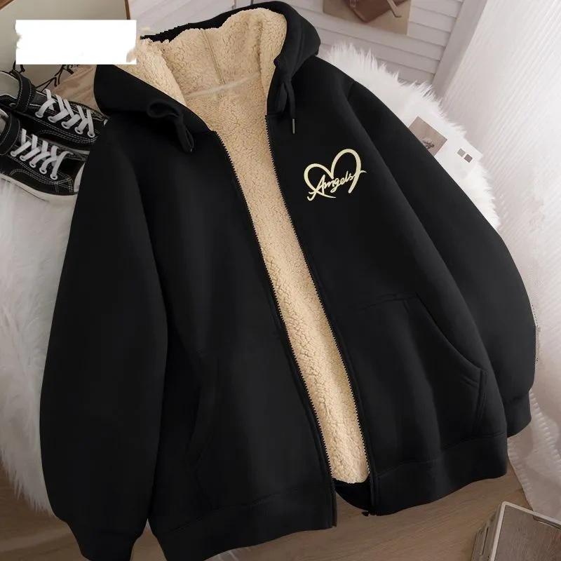 Thickened Cardigan Lamb Fleece Sweater Men's Long-sleeved Top Casual All-match Winter Warm Hooded Jacket