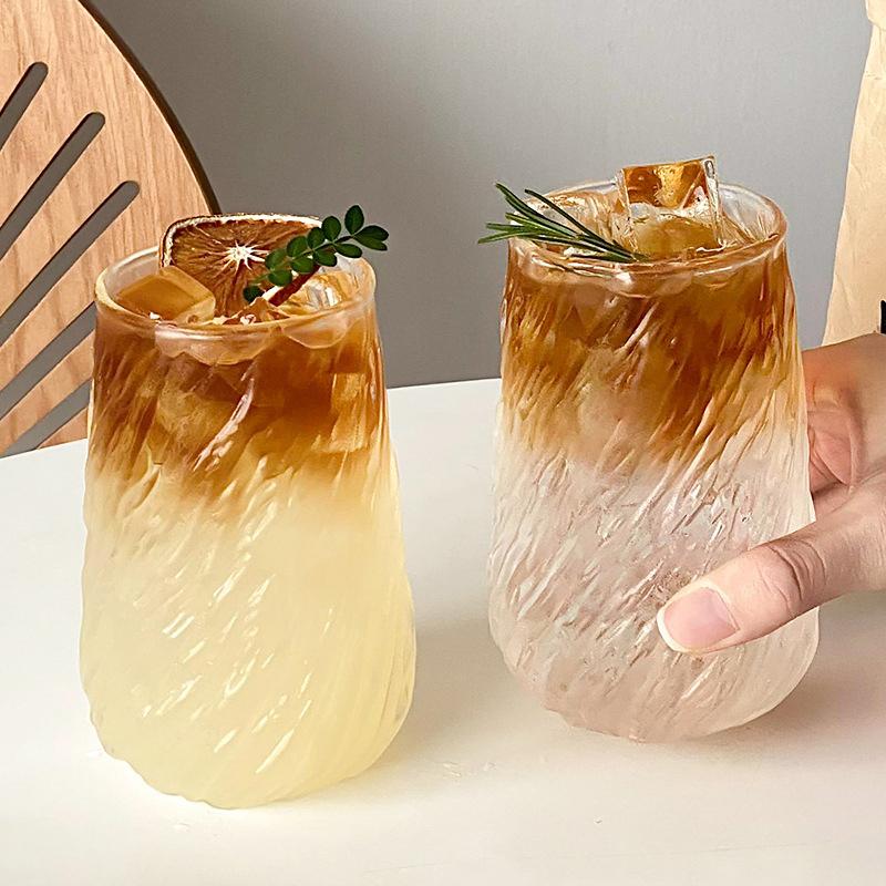 Transparente Kaffeetasse, Cocktailgläser, vertikale Maserung, Phnom Penh-Glas, Wassertasse, Safttasse, Kaffee, Whiskytassen