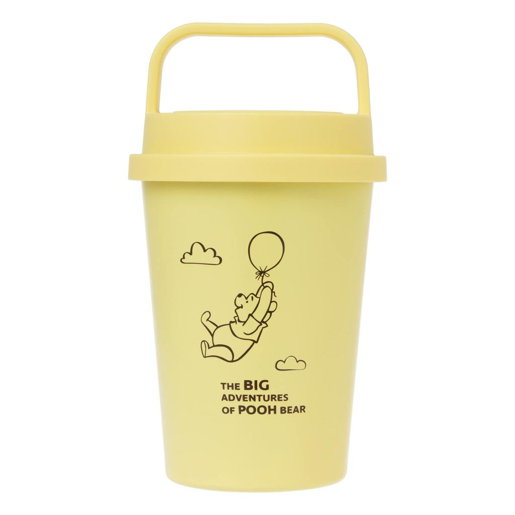 Maebata Disney Winnie the Pooh Stainless Steel Tumbler with 52819 Handle, Yellow, 350ml, D-WP33