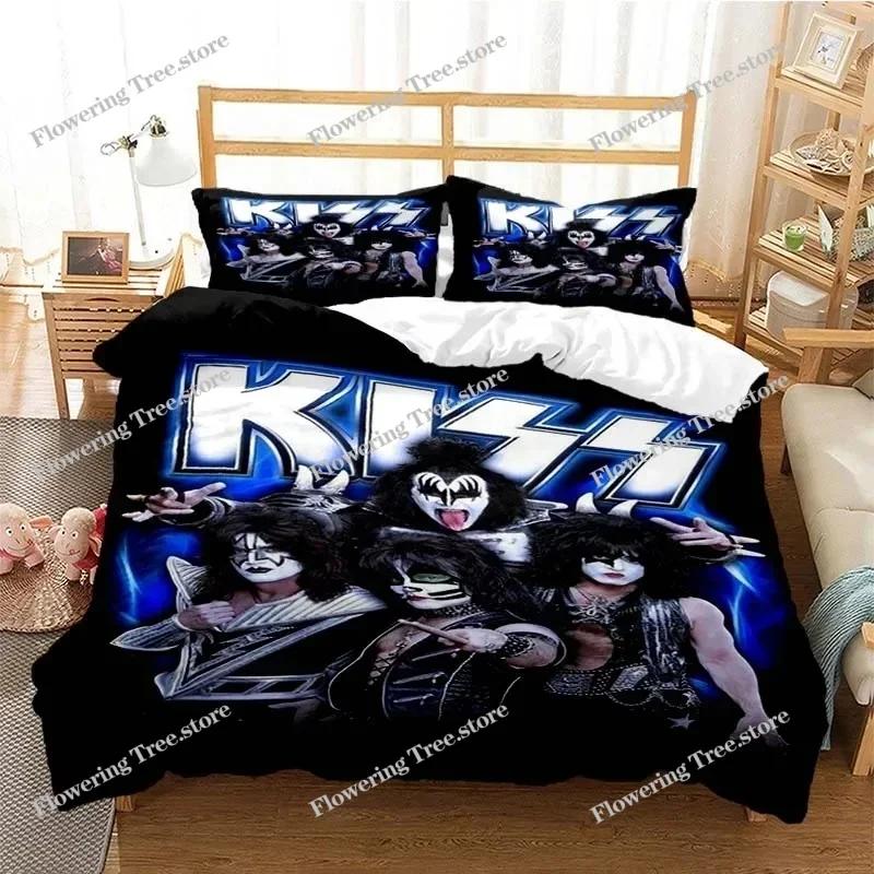 3D Printed Kiss Rock Band Bedding Set Pillowcase Duvet Cover Double Twin Full Queen King Adult Kids Bedclothes Quilt Cover