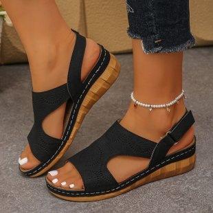 

Women s Open Toe Buckle Ankle Strap Summer Platform Wedge Sandals Comfortable Non-Slip Walking Sandals Beach Shoes for Women Casual Dressy Shoes 36 чёрный