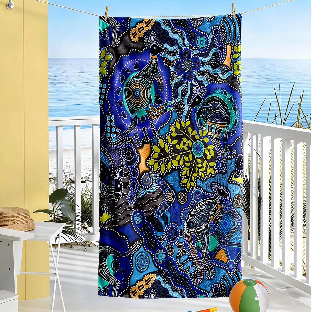 Australian Aboriginal Style Beach Towel Super Soft Microfiber Quickdry Fabric Comfortable Lightweight