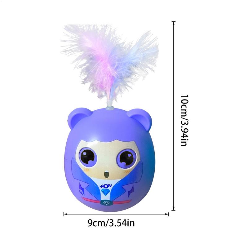 Interactive Cat Toys Interactive Funny Cat Ball Feathers Creative Teaser Toy Exercise Playing Indoor Outdoor Use