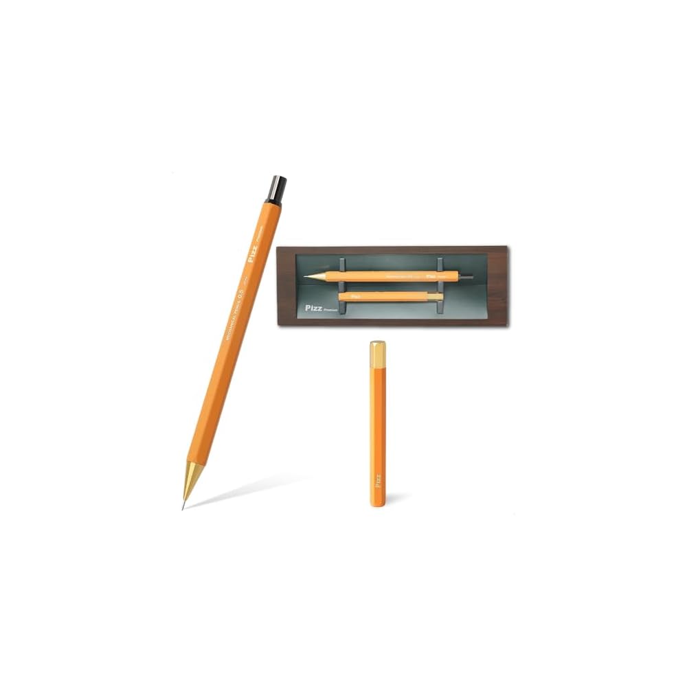 Pizz Premium Mechanical Pencil - Pencil-like design, all brass construction, hexagonal barrel,