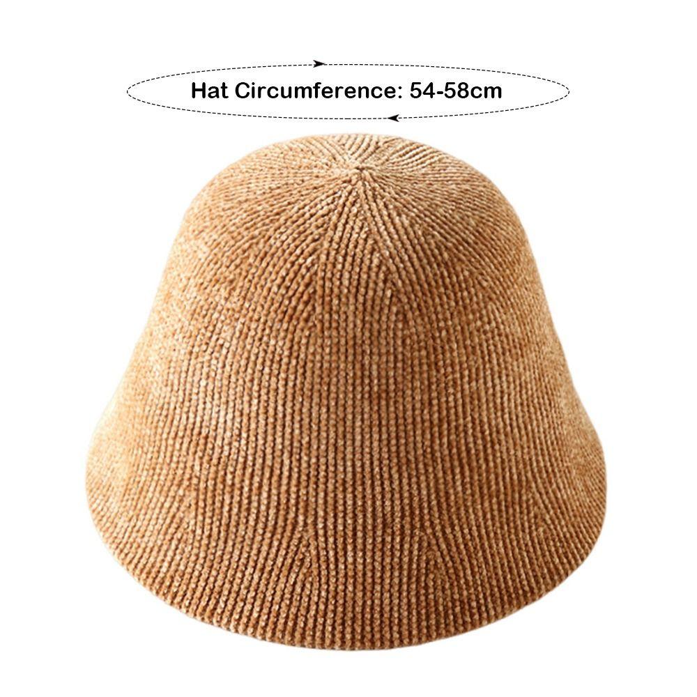 Solid Color Chenille Knitted Fisherman Hat Retro Design Panama Cap British Style Hat  Casual Wear