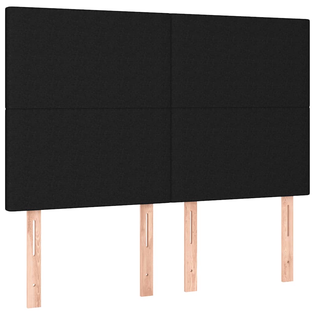 Box Spring Bed with Mattress Black 140 x 190 cm Fabric