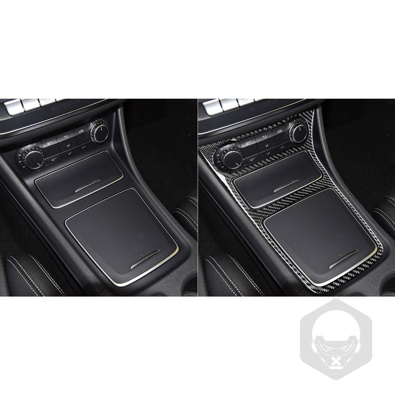 Real Carbon Fiber Car Accessories Center Console Trim Cover Soft Sticker For Mercedes CLA C117 2014-2018 GLA X156 2015-