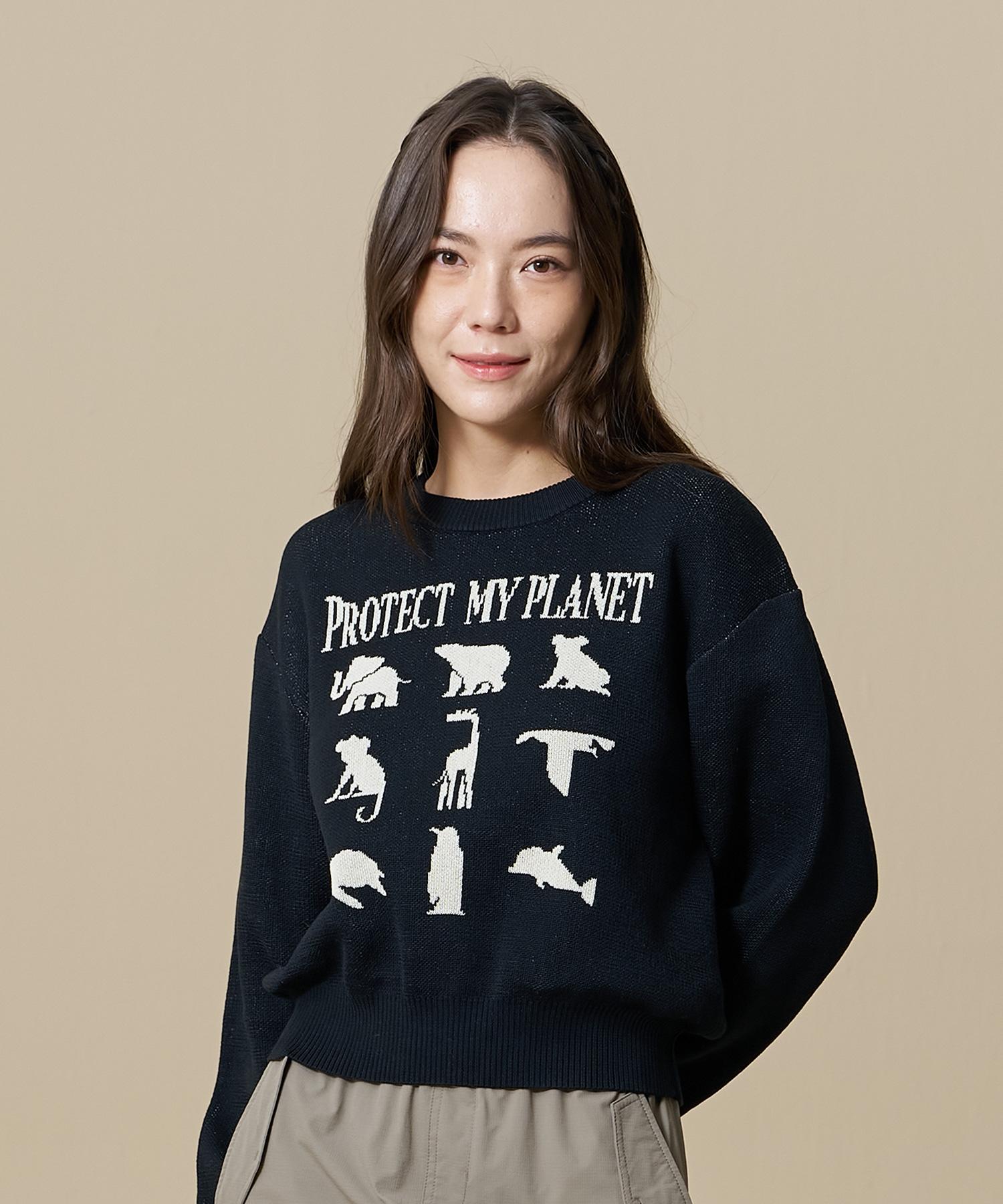 Bbc Earth Slogan Animal Sweater_Black Black/085
