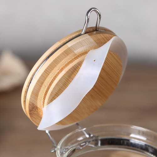 KKC Coffee Bean Storage Container, Airtight Canister, for Brown Sugar, Coffee Beans, Salt, Sugar, Flour, Potato Starch, and Tea Leaves, with Glass Mea