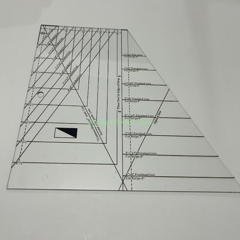 24TE Professional Sewing Quilting Plastic Ruler Sewing Measuring Stationary Ruler DIY Patchwork Split Rects Cutting Template