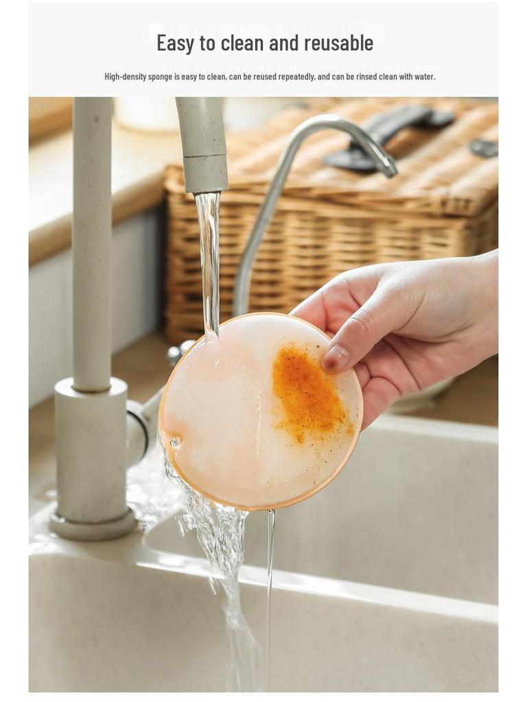 High-Density Colored Kitchen Sponge Scrubber - Thickened Scouring Pad for Dishwashing and Pot Cleaning
