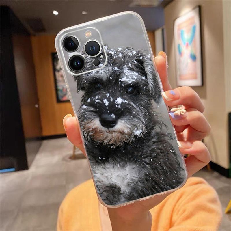 Phone Case For Iphone 17 Pro Max Air 16 15 14 13 Pro Max 15 16 Pro 15Plus Schnauzer Puppy Dog Art
