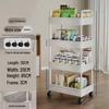 Multi-Layer Mobile Storage Rack for Bathroom, Kitchen, or Bedroom - Floor-Standing Trolley Shelf