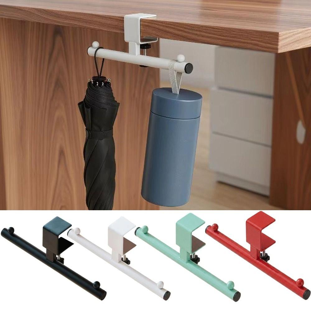 Adjustable Desk Mount Hook Rounded Corner Hanging Handbag Shelf  Office Use