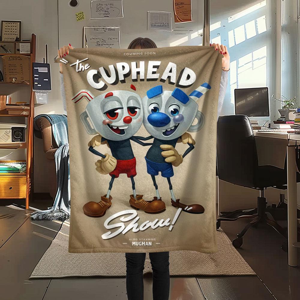 Cuphead Vintage Stars Blanket, High quality Comfortable for All Seasons, Home Decor, Warmth and Comfort