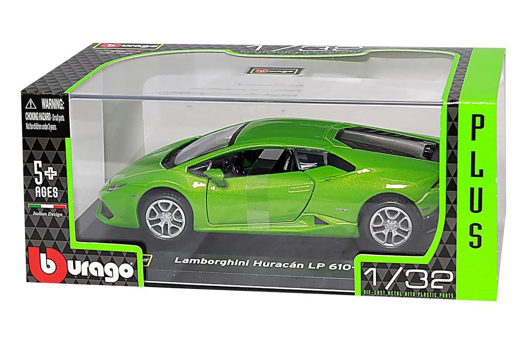 Bburago Lamborghini 1/32 Scale Diecast Model Car: LAMBORGHINI HURACAN LP610-4 2014 (Green) [Parallel Import]