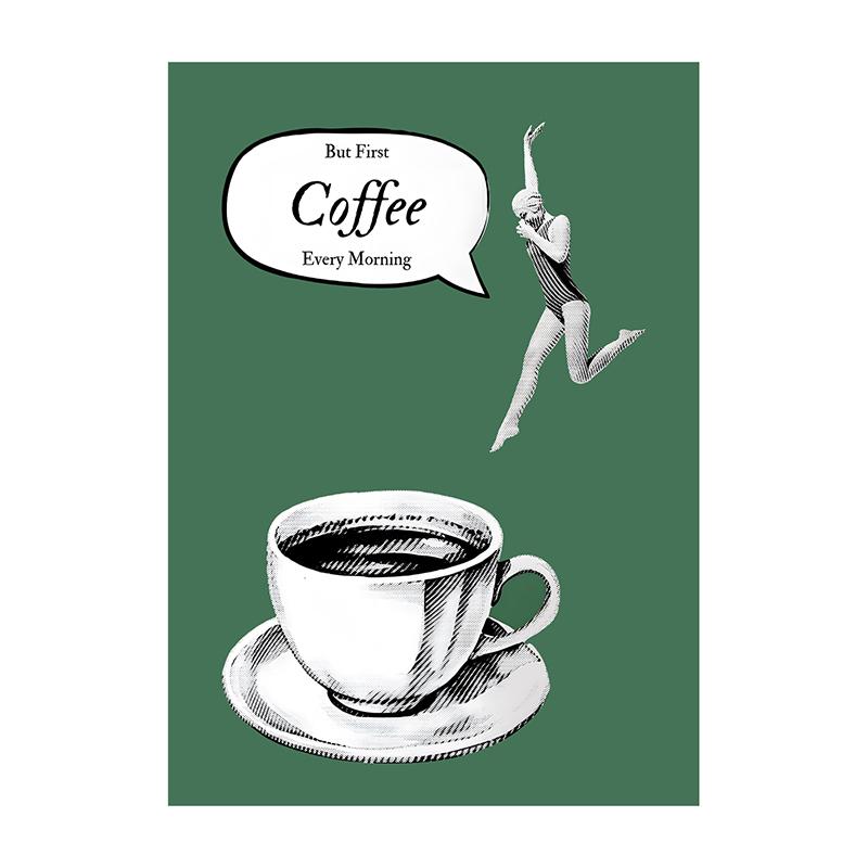 

Coffee Diver Poster Coffee Canvas Painting Trendy Kitchen Gallery Print Wall Art Picture for Home Decoration Coffee Lover Gift 20X30cm Unframed